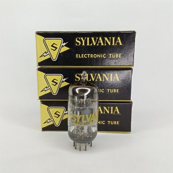 WWII Era Electronic Tube With Box Set Of 3 Sylvania Model 5BW8 NOS NIB 1940s - Picture 2 of 10